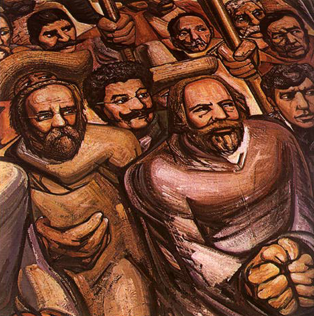 "Del porfirismo a la Revolución" (1957-1966), de David Alfaro Siqueiros (Museo Nacional de Historia, Ciudad de México).